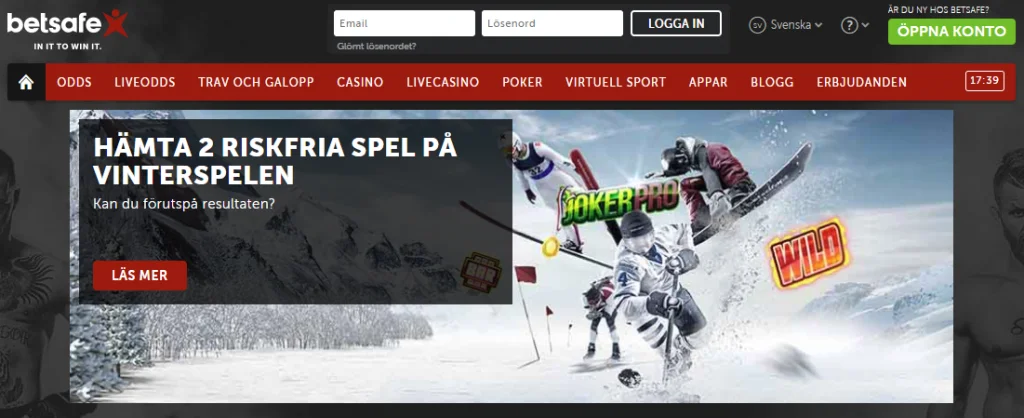 Betsafe 2 riskfria spel värda 200 kronor under Vinter-OS