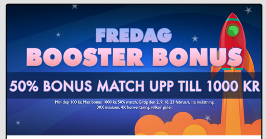 Fikacasino Fredag Booster Bonus
