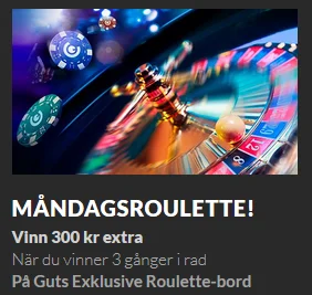 Guts vinn 300 kr extra på roulette