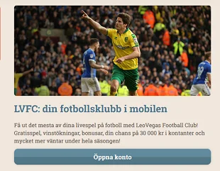 LeoVegas Football Club LVFC Bonusstege 30 000 kr