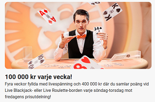 Nätcasino LeoVegas 100 000 kr varje vecka med Blackjack i 2 veckor!