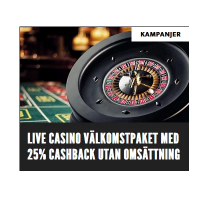 Hämta 25% omsättningsfri cashback på live casino hos Rizk!