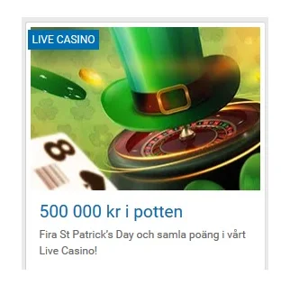 500 000 kr i prispotten på St. Patrick's Day på NordicBet!