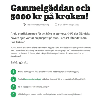 Fiskeresa till Åland + 5000 kr prispott på Paf!