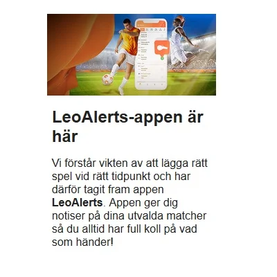Så använder du LeoAlerts appen från LeoVegas!