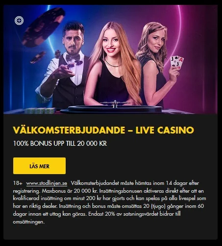 Välj 1 av 3 olika casino bonusar hos Bethard!
