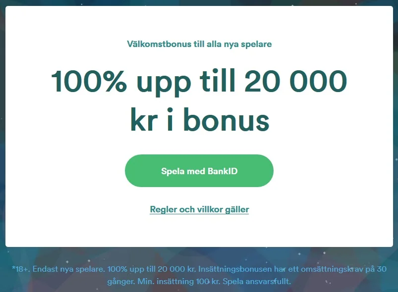 Spela med upp till 20 000 kr bonuspengar på Casumo!