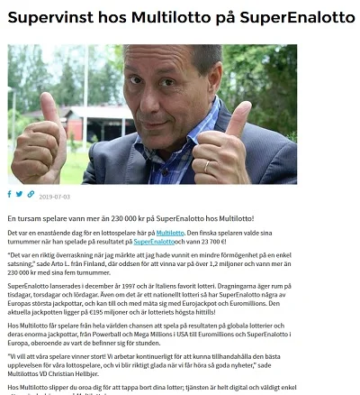 Hur mycket kommer du vinna på Multilotto?
