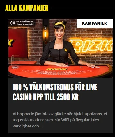 Rizk och deras nya live casino bonus!