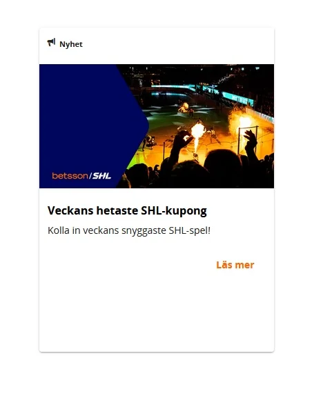 Veckans hetaste SHL-kupong på Betsson!