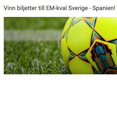 EM-Kval Sverige - Spanien - vinn biljetter dit på Unibet!